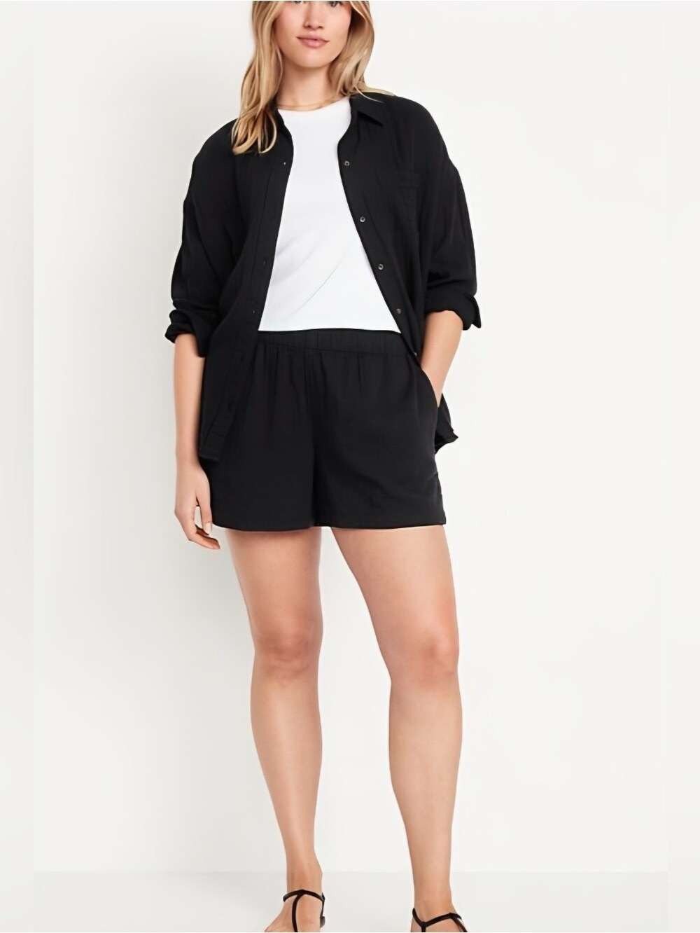*Final Price* Old Navy 100% Cotton Pull-On 5” Casual Shorts in Black Size Large